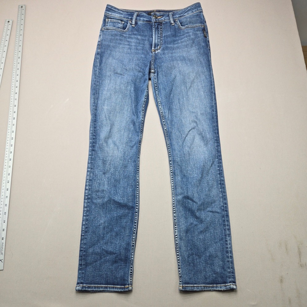 Silver Jeans Co Avery Straight Stretch Denim Blue W29 L31 Womens Medium Wash